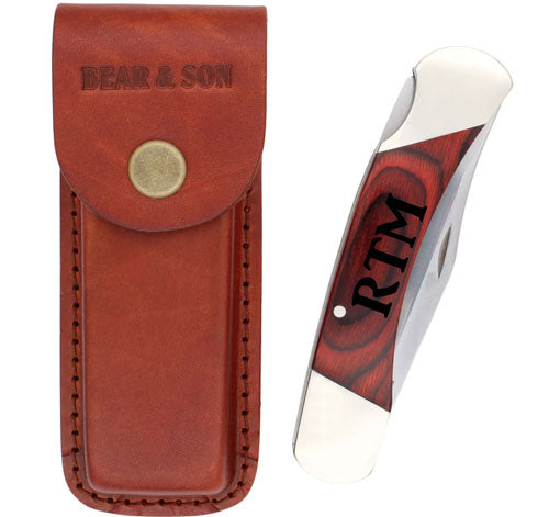 bear & son pocket knife with sheath